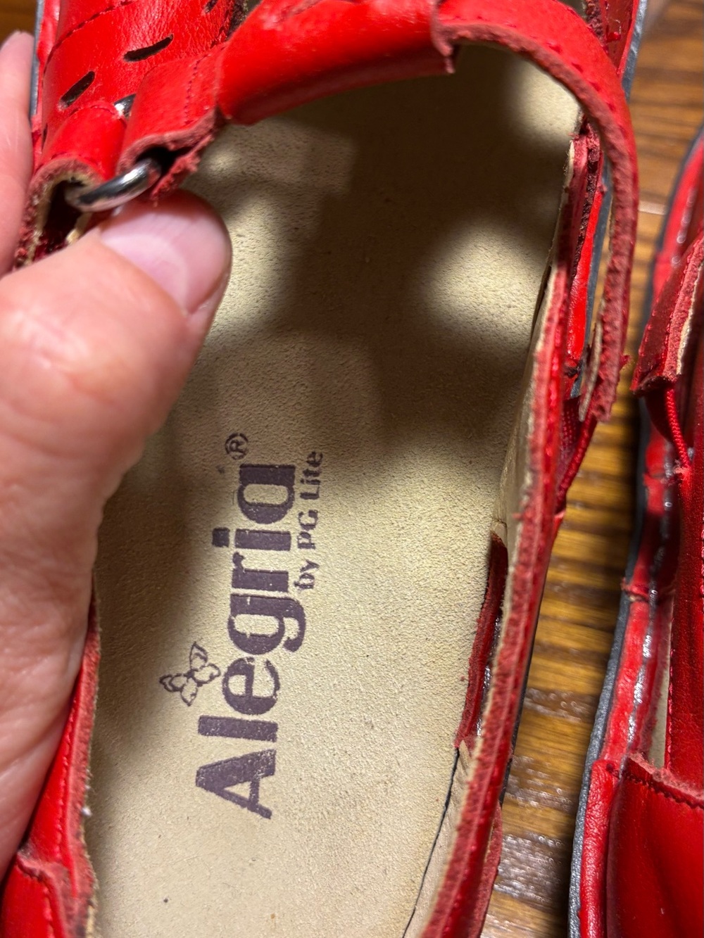 Alegria Pesca Tomato Red Leather Fisherman Sandals EU 37 US 7-7.5 - Picture 9 of 16